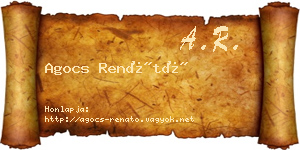 Agocs Renátó névjegykártya