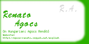 renato agocs business card