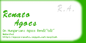 renato agocs business card